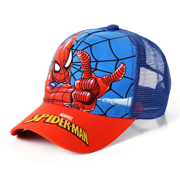 Wholesale Age 2-8 Spiderman Baseball Cap Cartoon Adjustable Snapback Hip Hop Cap Sports Sun Protective Hats