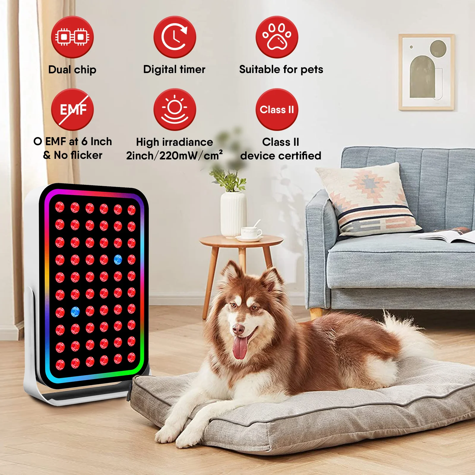 Платиновая красная световая панель RGB Изменение ближнего инфракрасного света терапия для ухода за кожей тела Красота и сон светодиодная