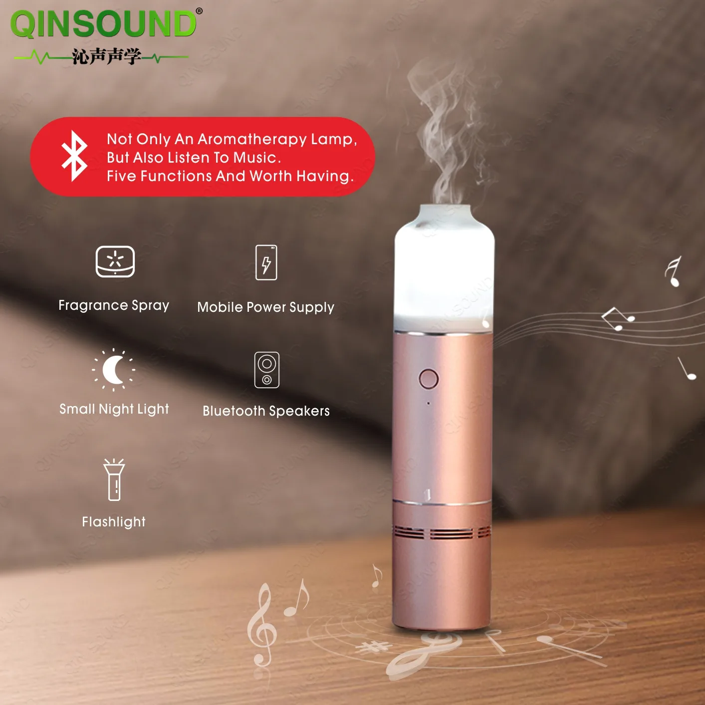 
Big sound min speaker wireless portable with aromatherapy for car and yoga 