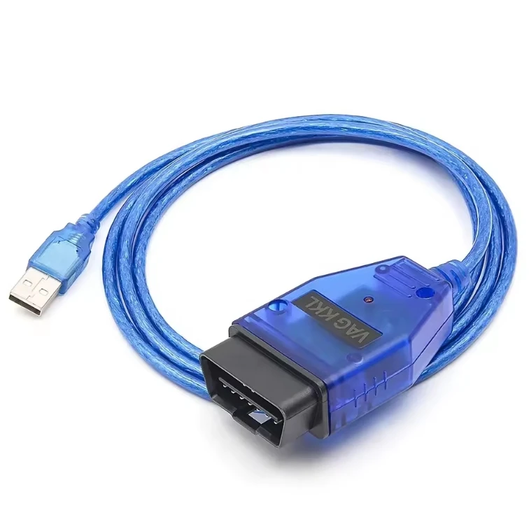Blue Car USB Vag Com Interface Auto Diagnostic Cable With CH340T Chip VAG COM USB KKL 409.1 Compatible for VW VAG Vehicles