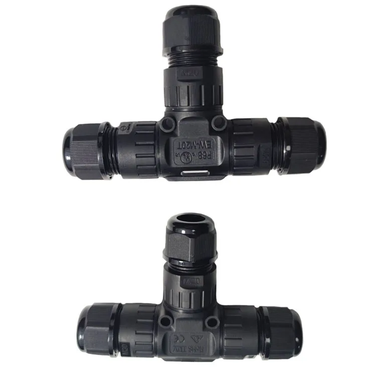 M20T 4 Pin Waterproof Connector T Shape Cable Terminal Block Junction Box Outdoor Lighting Electric Connection Box