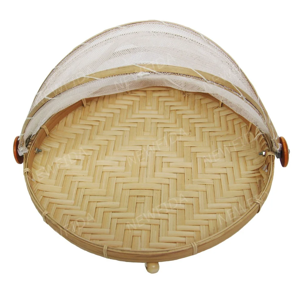 Eco-friendly Handmade with Net Cover Type B Bamboo Folding Basket