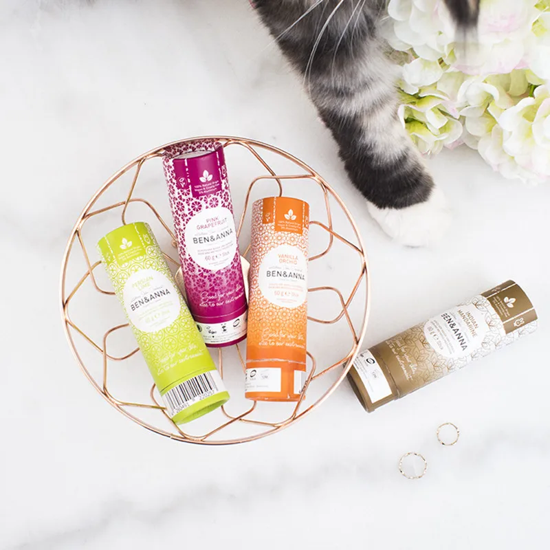 Eco-Friendly Cardboard cylinder tube containers for balm packaging push up paper tube custom label printed