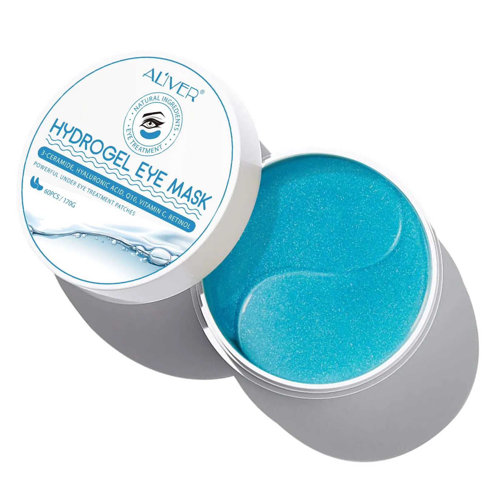 ALIVER 30 Pairs Wrinkles Vitamin C Hyaluronic Acid Collagen  Hydrate Moisturizer Crystal Under Eye Mask