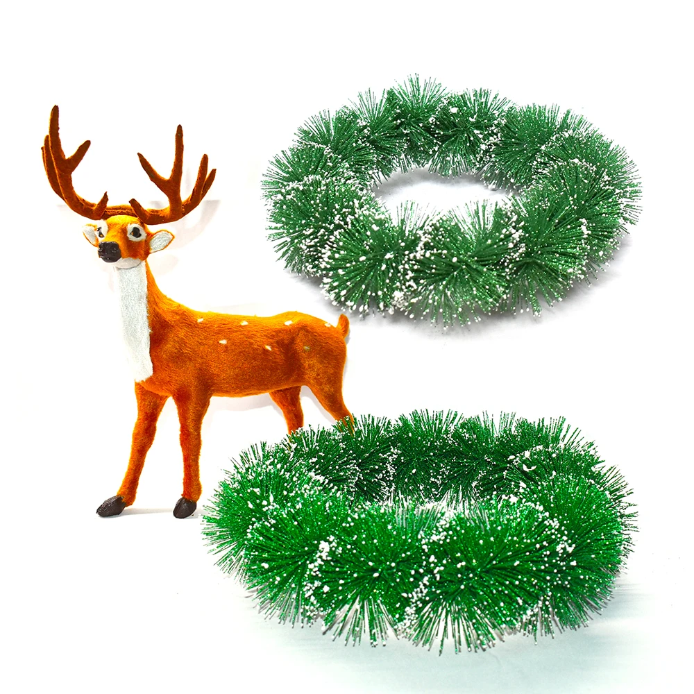 2024 miniature decorated frosted mini pine artificial bottlebrush sisal christmas wreath ornament