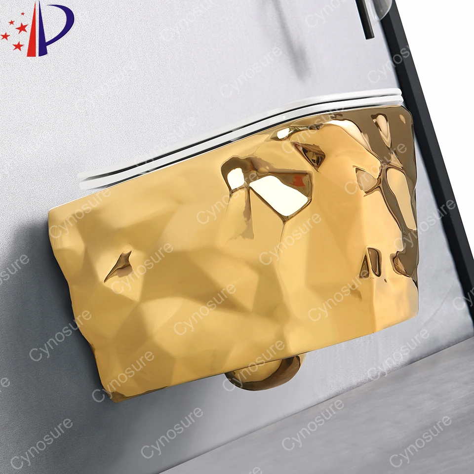 2024 new products Luxury western gold white Toilet Wall Hung Hang Suspended toilet wall mounted wc wall hanging toilet ceramic
