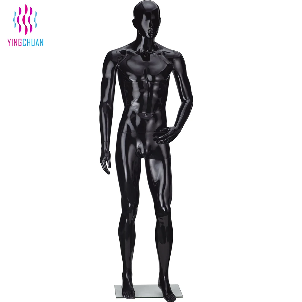 big butt mannequin Black display model full-body male movable mannequin