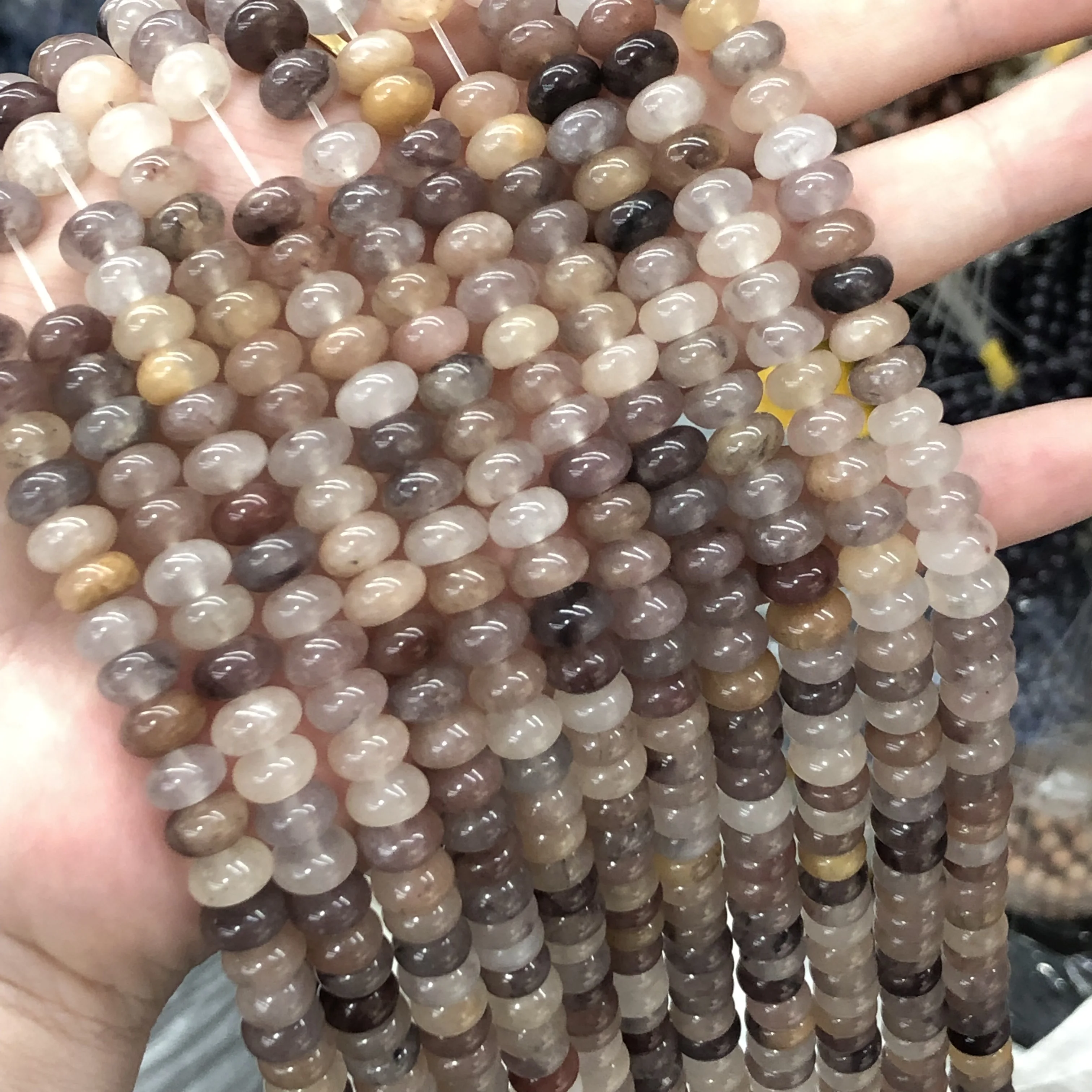New violet 5*8mm abacus beads semi-precious stone loose bracelet necklace Jade jewelry accessories semi-finished wholesale