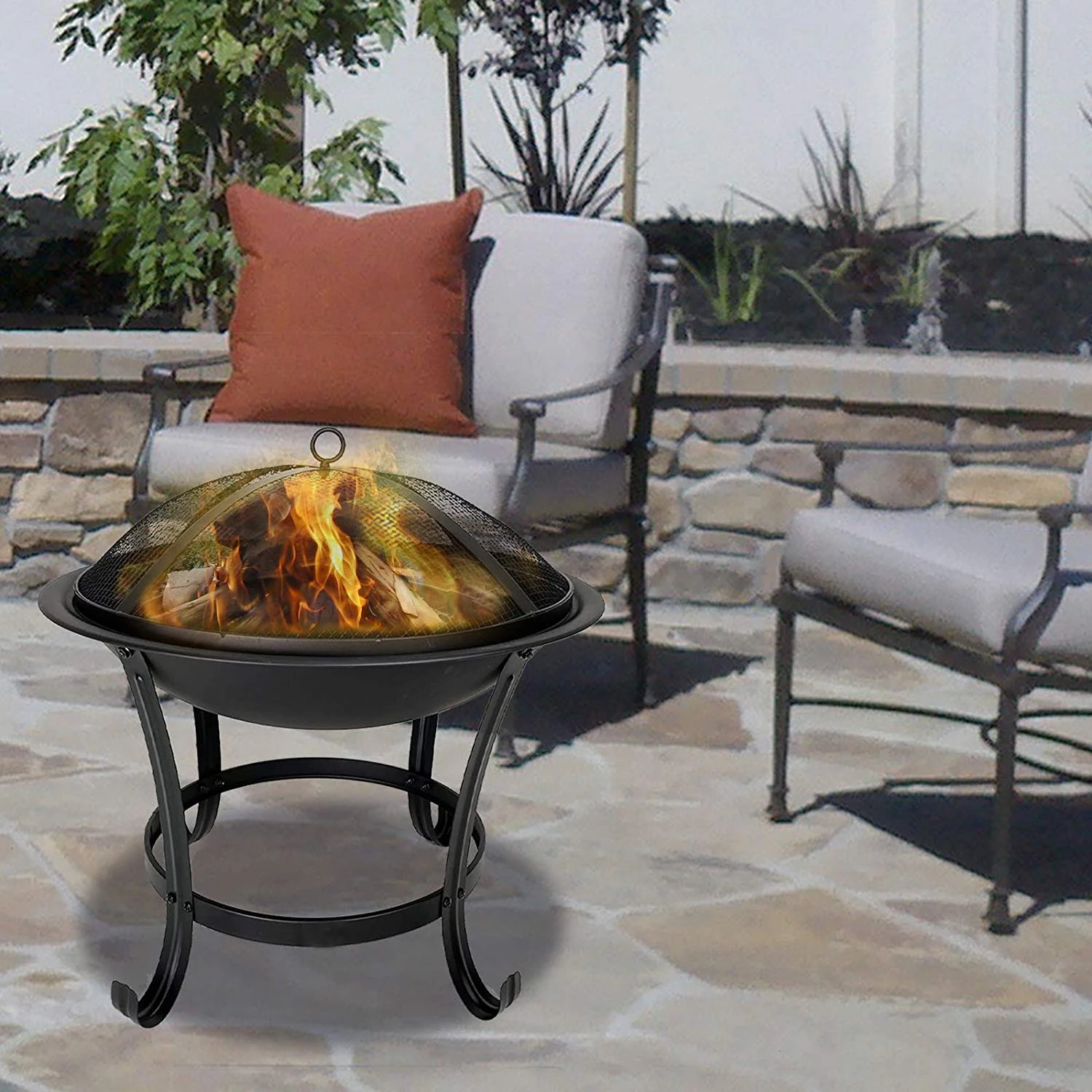 FireBeauty костра для барбекю гриля с сетчатой крышкой экрана