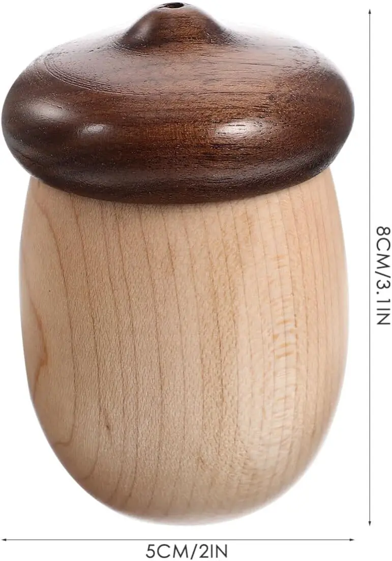 Toothpick Holder Dispenser Wood Cute Nut Shape Toothpick Dispenser Container Vintage Toothpick Storage Box