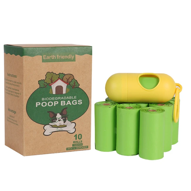 Scented Disposable Compostable Pet Biodegradable Dog Poop Baggies Poop Bags With Dispenser Holders Waste Bag For Dog