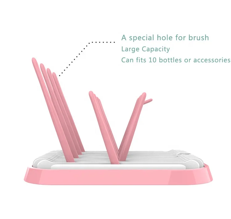 hot selling multi functions vertical plastic foldable travel portable baby bottle drying rack