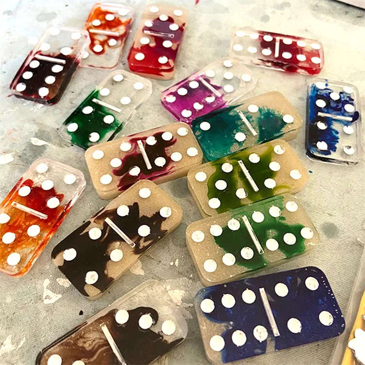 Custom DIY Resin Shiny Silicone Jumbo Domino Mold Professional Domino Mold