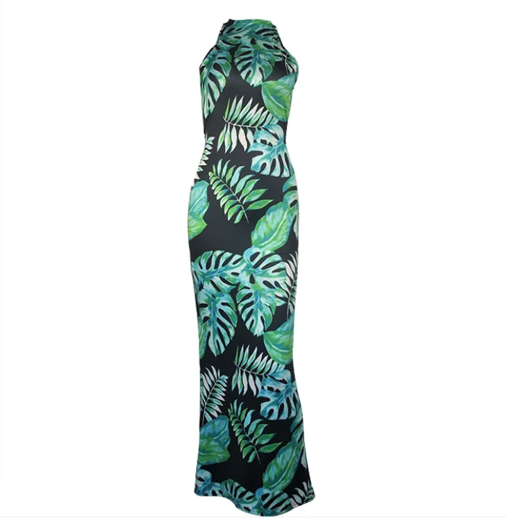 
Sleeveless dress sexy floral print dress 