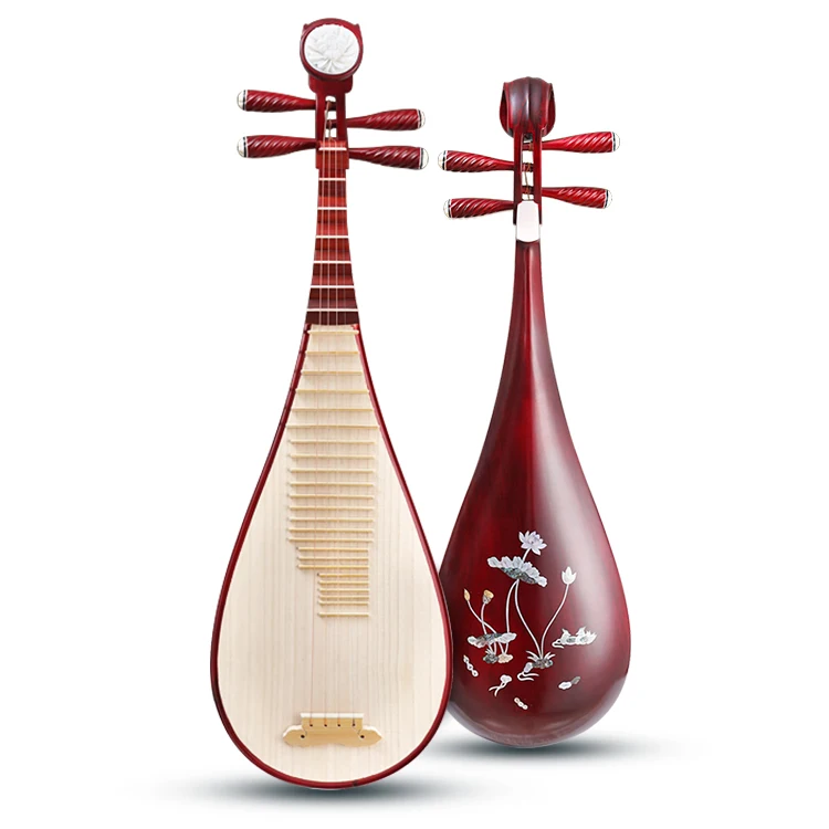 Made China Superior Quality Chinese Folk Instrument Luting Gic Wooden  Red Lute Musical Instrument