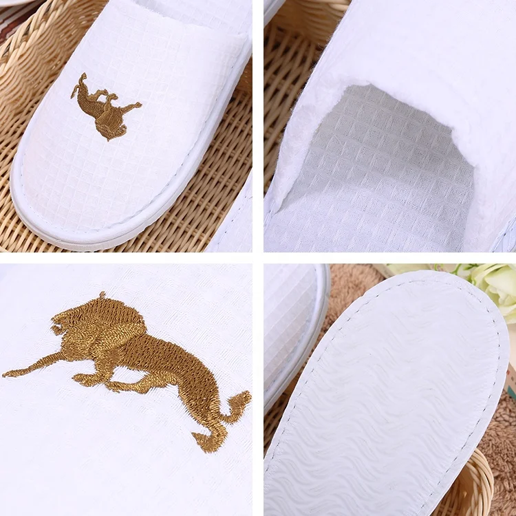 Taitang Custom Logo Disposable Waffle Hotel Slipper