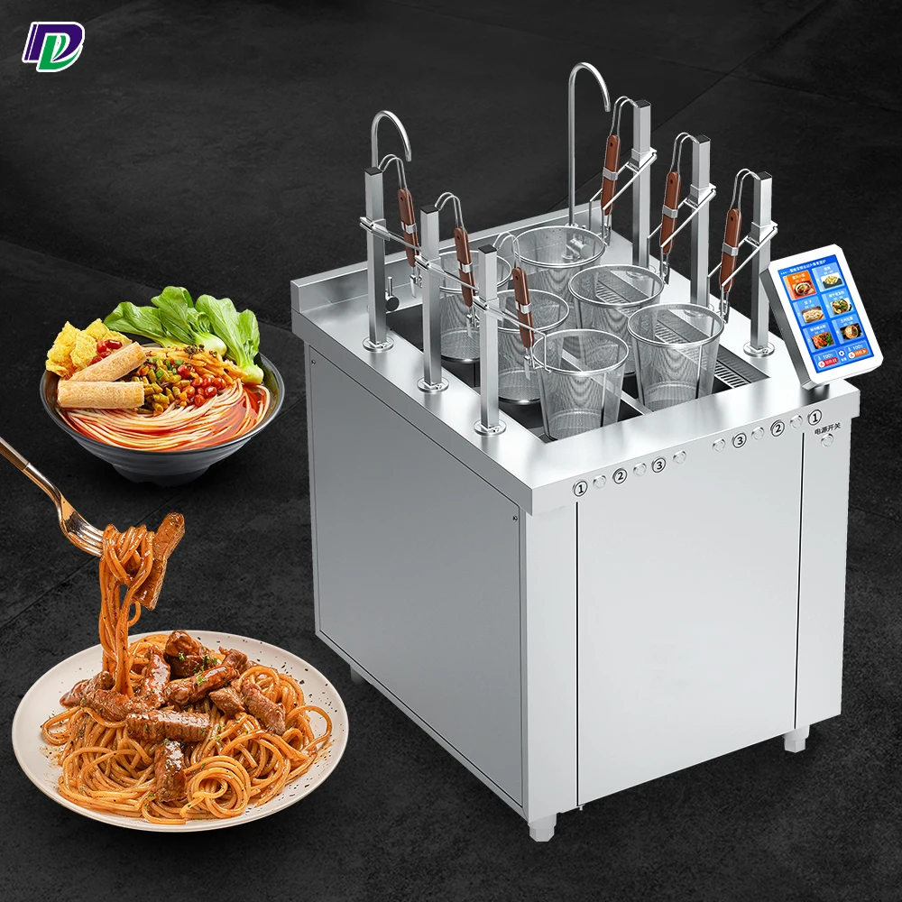 Restaurant Commercial Noodle Cooker Induction Spaghetti Ramen Cooking Machine Station Wise Kitchen Pasta Boiler with Strainer