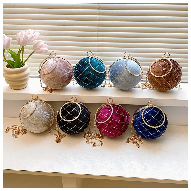 Manufacturer New Arrival Fashion Quilted Pu Leather Ladies Messenger Bags spherical Crossbody Bags Womens Shoulder Bags for part