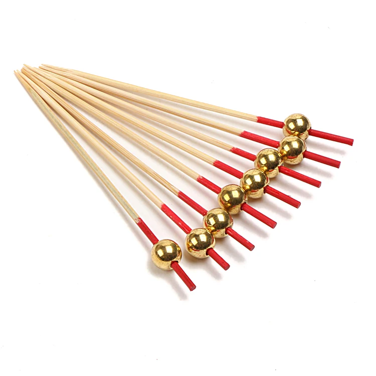 Eco-Friendly Holiday Decoration Bamboo Bead Skewer For Fruit