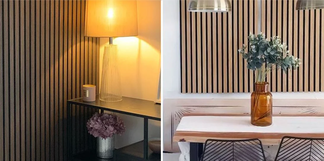 Ceiling Soundproof Polyester Wood Veneer Composition Slats Acoustic Wall Panels