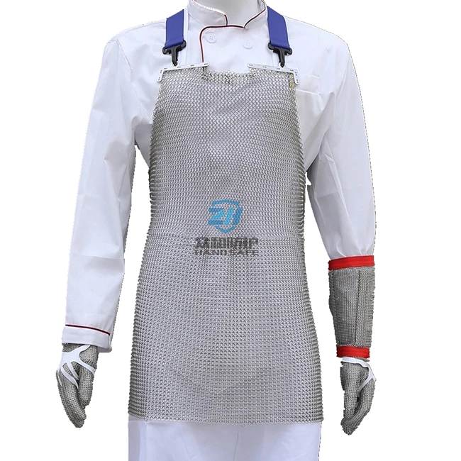 Anti cut stainless steel chainmail apron for butcher