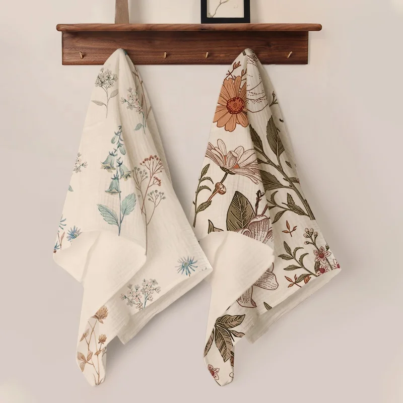 Great fabric material very well made soft touch double layer muslin cotton gauze kitchen napkin