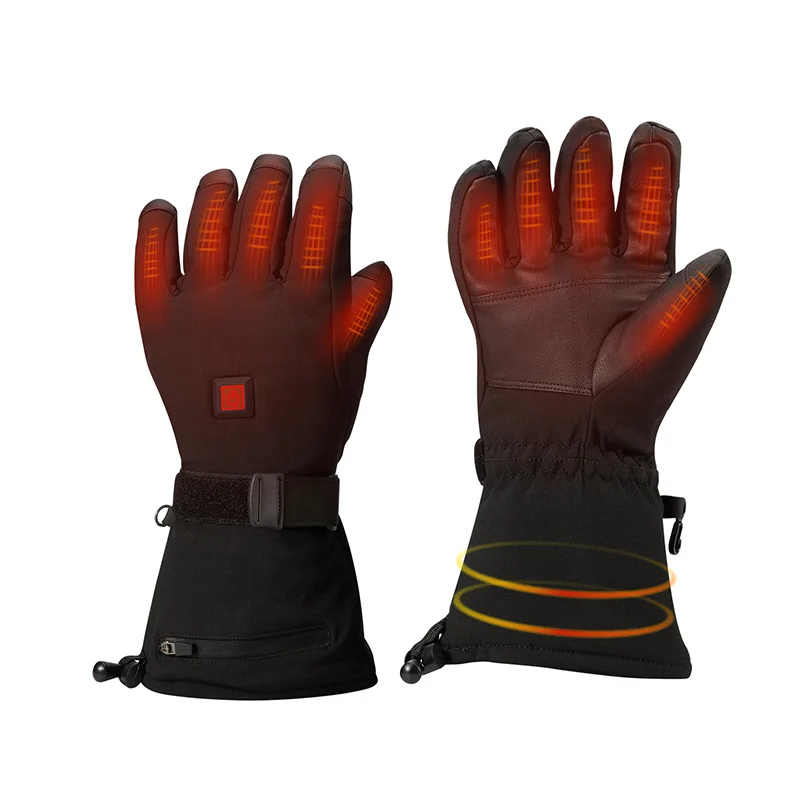 2021 New Fashion Style Leather Sports Ski Heating Gloves For Mens Winter Warm Outdoor Work/sport Skiing Heated Hand Gloves