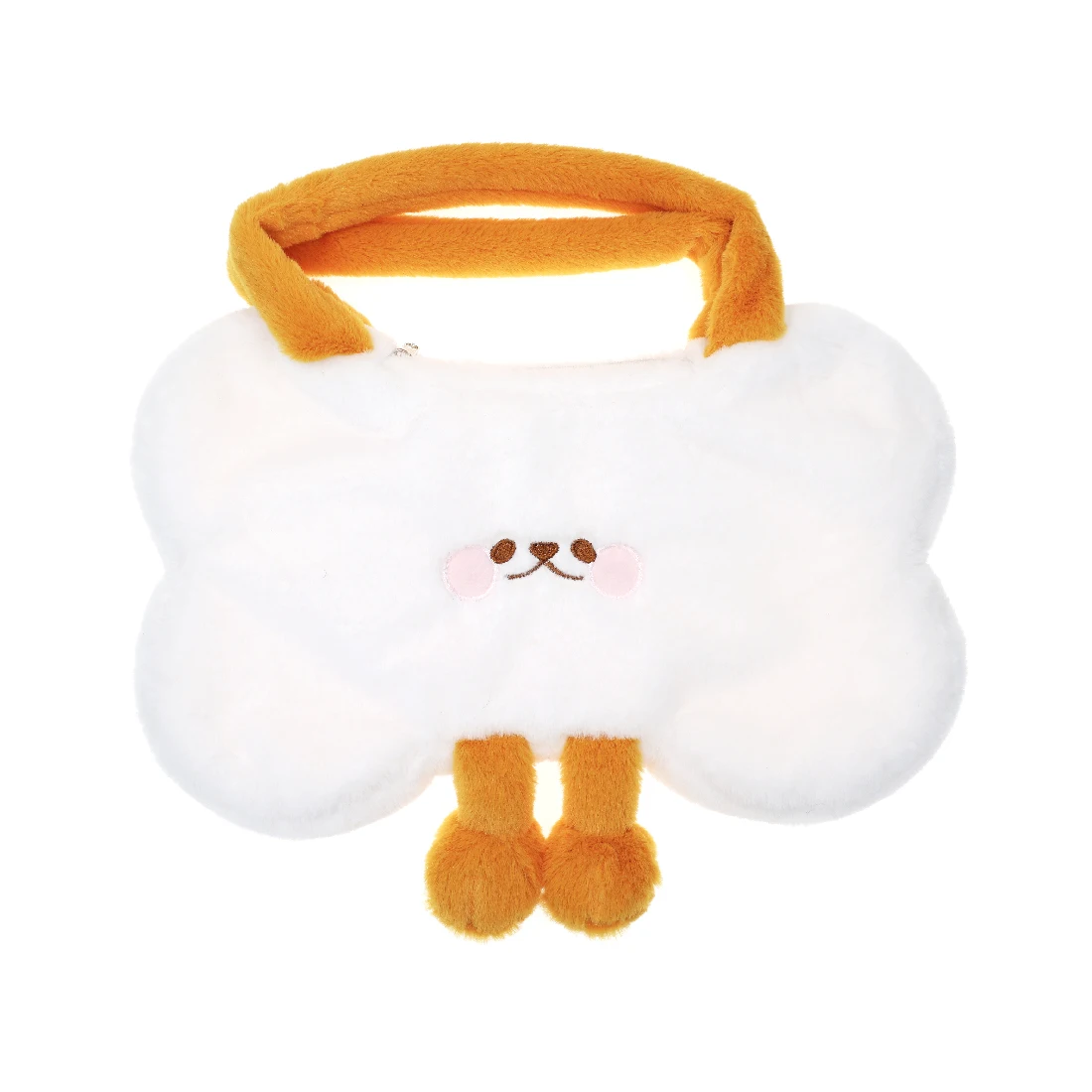 Popular selling cute cartoon plush bag soft cloth embroidered bone pattern bag for gifts