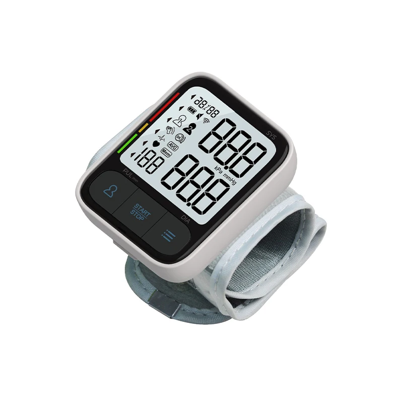 Portable Blood Pressure Monitor Digital Rechargeable Wrist BP Machine with 2x99 Readings Memory Voice Broadcast