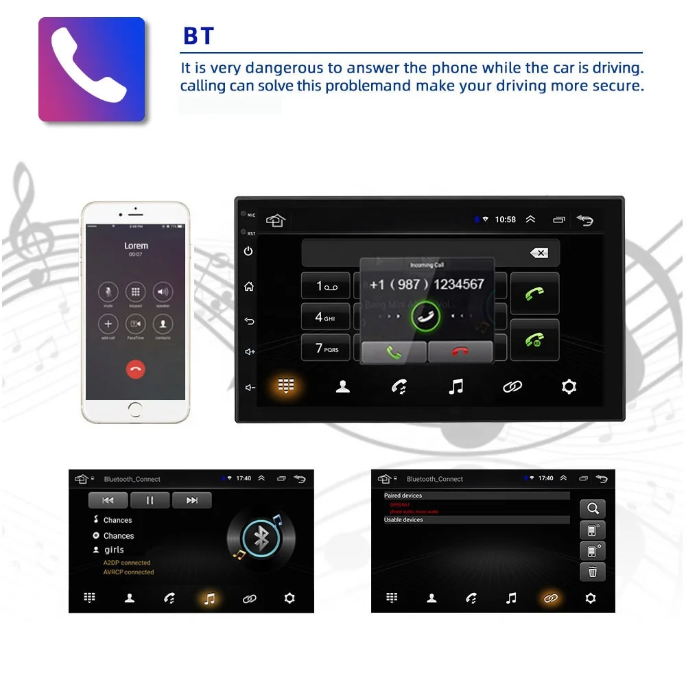 Universal Machine Support HD Video 1080P Format MP3 MP4 Mp5 Gps Stereo Radio 2 Din Android Car Dvd Player