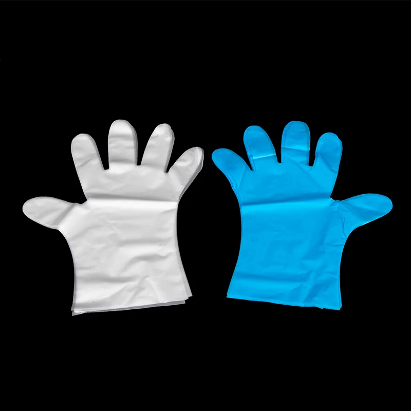 Kitchen restaurant food grade pe plastic disposable hand gloves 100pcs manufacture disposable gloves