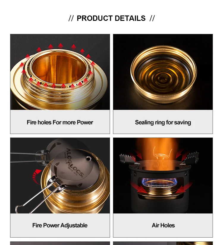 Kingpool Outdoor Hiking Cooking Alcohol Stoves Accessories Portable High Power Camping Picnic Mini Spirit Burner Alcohol Stove