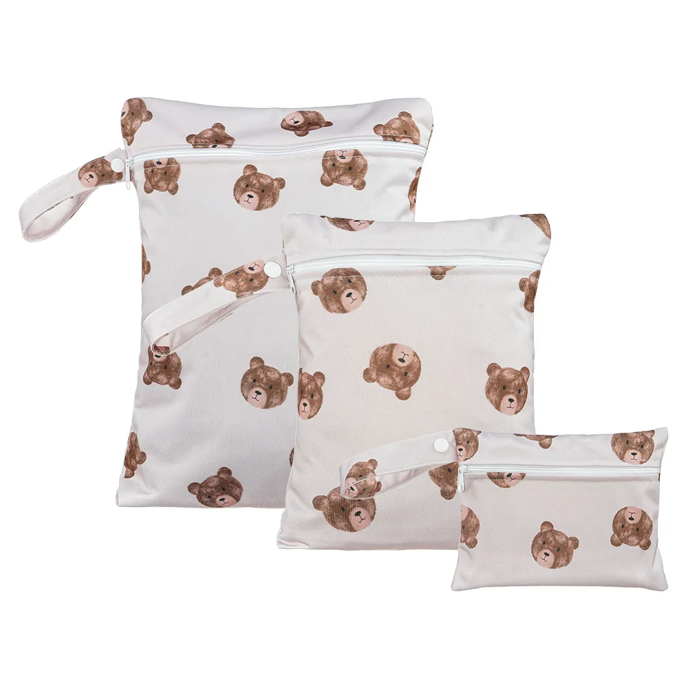 Custom Waterproof Printed Nappy Wet Bag Multi-purpose Baby Diaper Storage Bag Baby With Zipper Pockets Travel Bag
