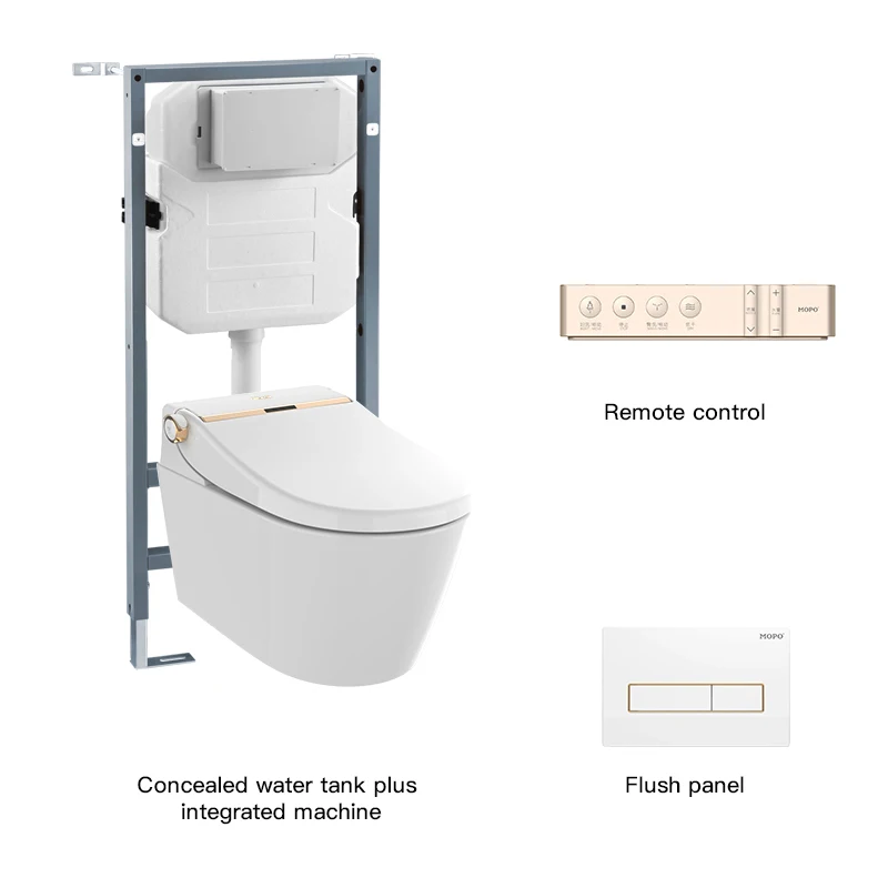 Wholesale Automatic Bowl Cleaner One Piece Ceramic Wall Hung Smart Flush China Bidet Toilet