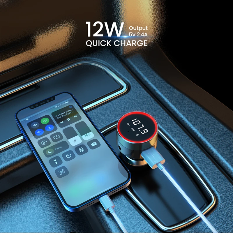 Best Price Wireless Am/fm BT Transmitter Smart Car Phone Charger Fm Transmitter Cigarette Lighter Universal Bluetooth Car Kit