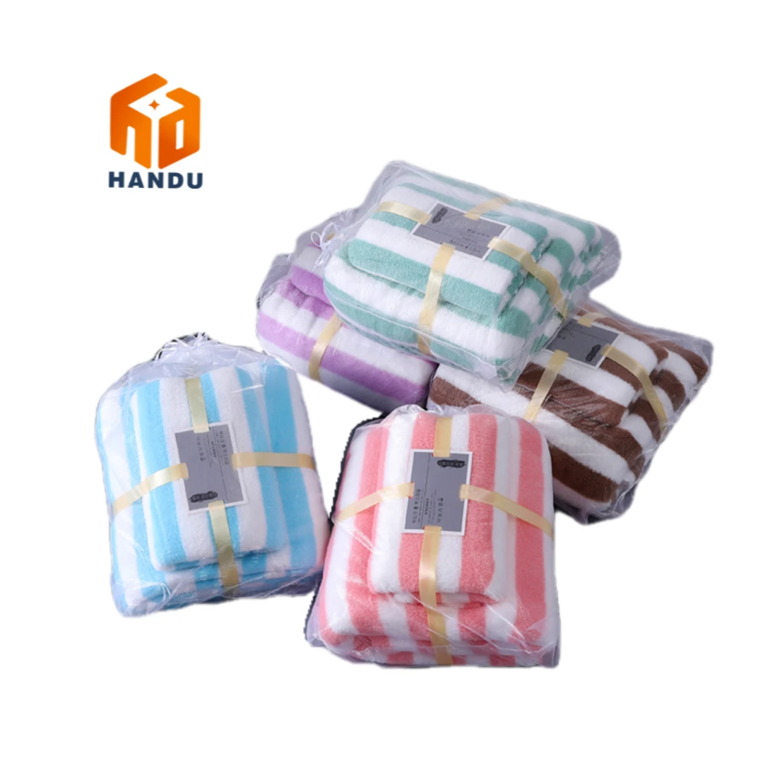 Wholesale microfiber Quick Drying coral fleece hotel spa bathroom 2pcs set custom Plain blank face bath towels set