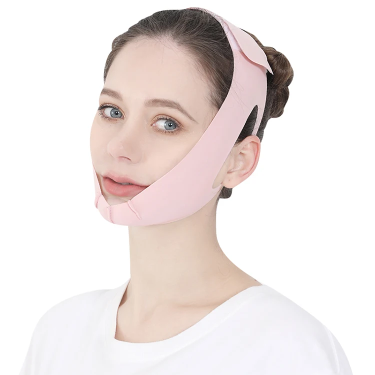 V Shape  breathable pink thin material face slimming face lift bands