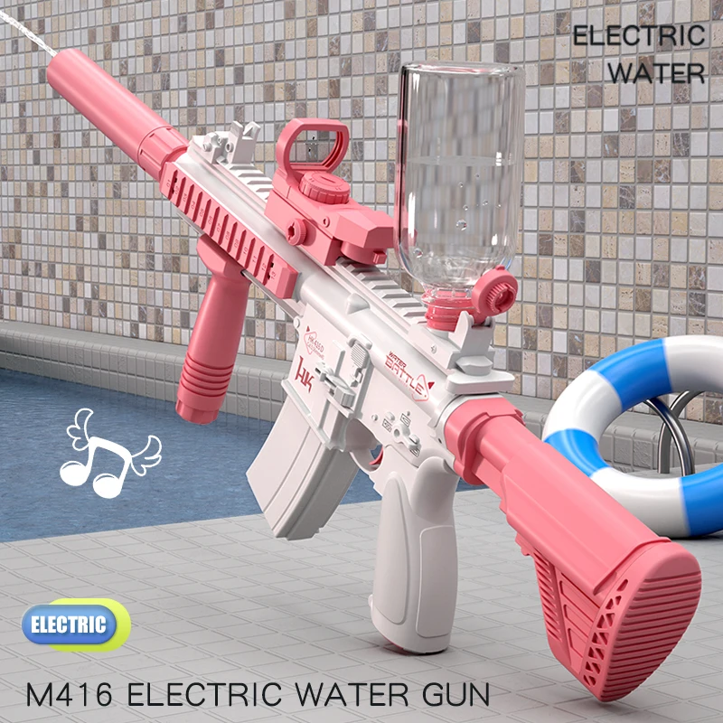Популярный дизайн M416 Автоматический водяной пистолет большой емкости с батарейным питанием для детских игрушек