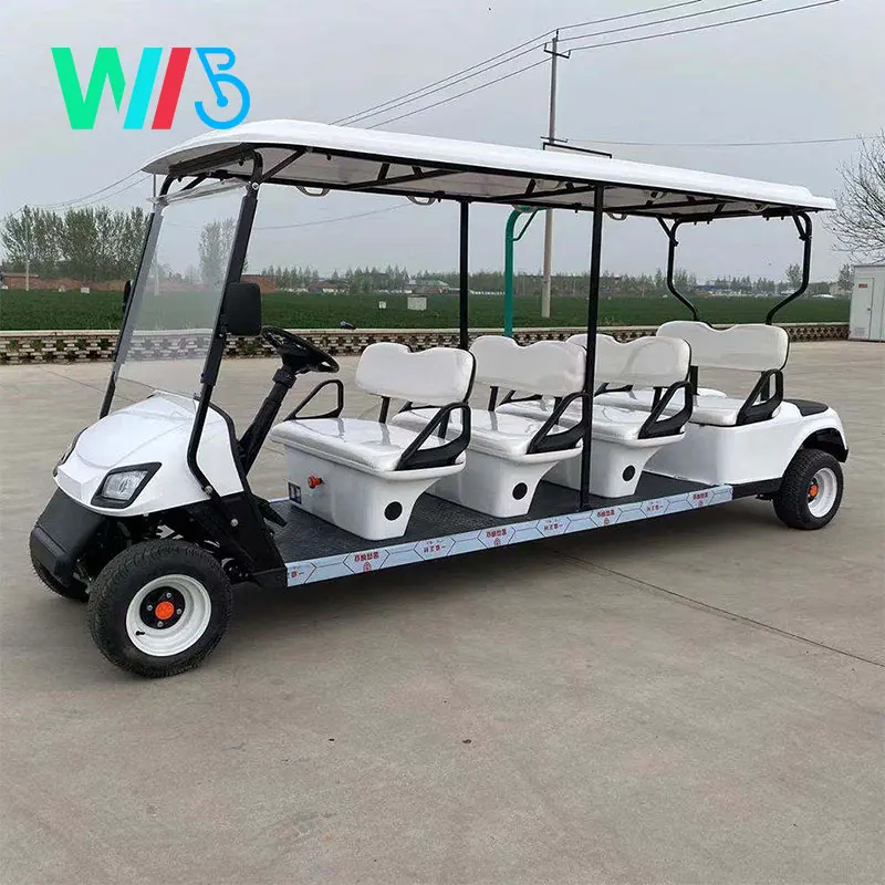 8 Seaters Four Wheeled New Electric Golf Cart Hotel Property Reception Patrol Sightseeing Car Scenic Tour Bus Shuttle Bus