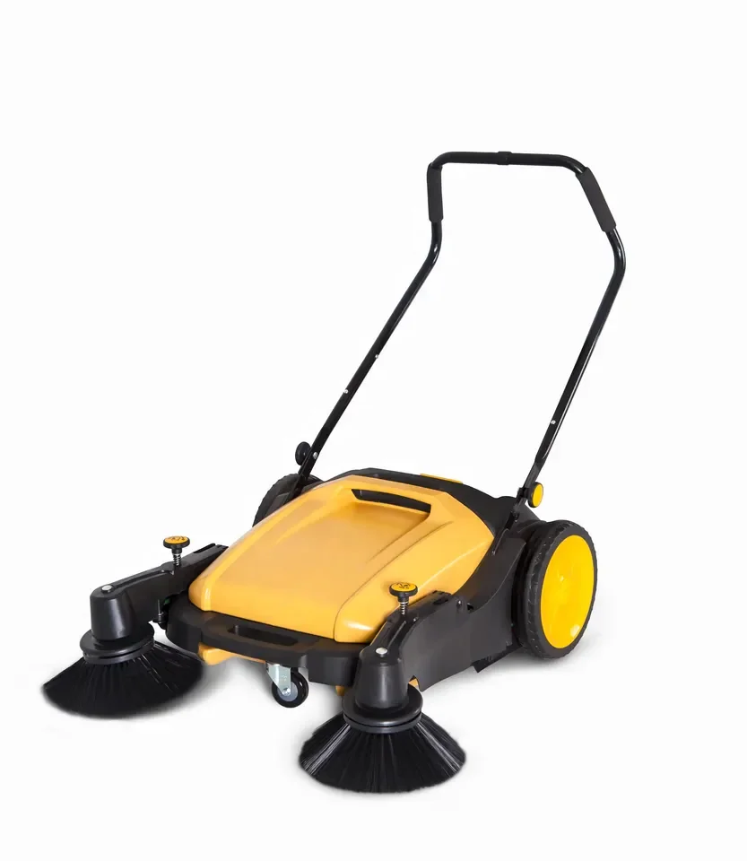 Automatic mini walk behind 1000mm 70L road cleaner hand push floor sweeper robot