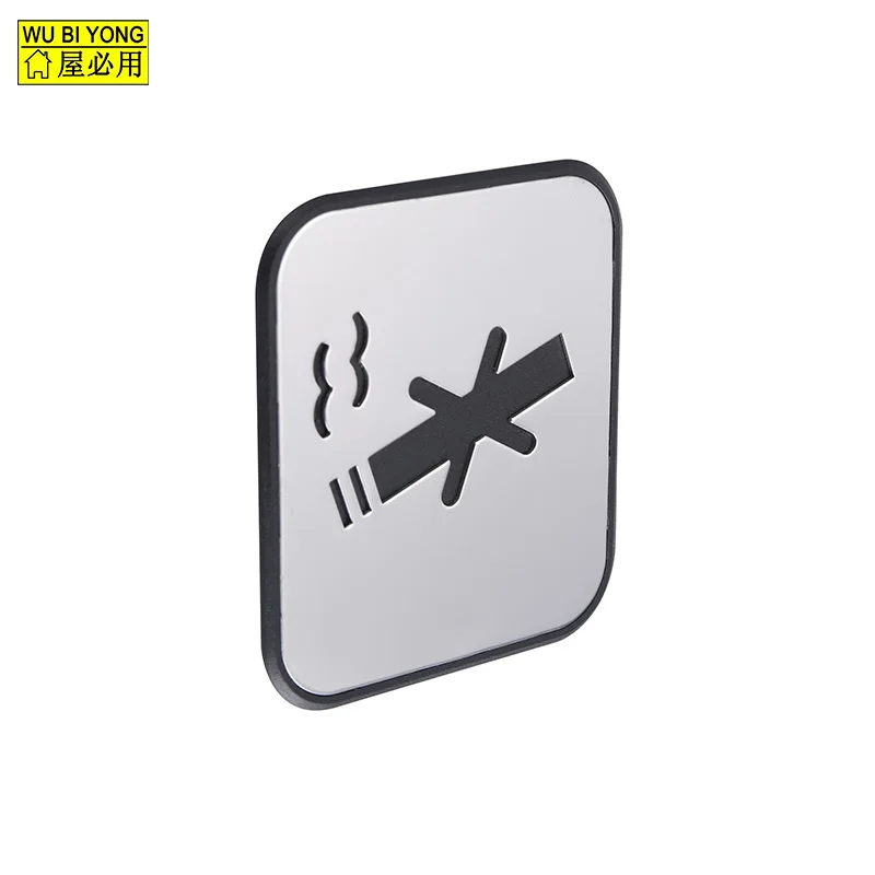 Sign plate,  Restroom Sign Stainless Steel Non-smoking Sign