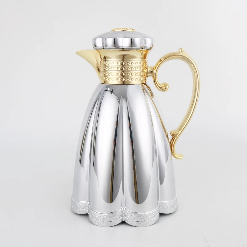 New Arrival Skirt Style 1000ml Black Dubai luxury Hot and Cold Turkish Coffee Dallah Arabic Tea Sets