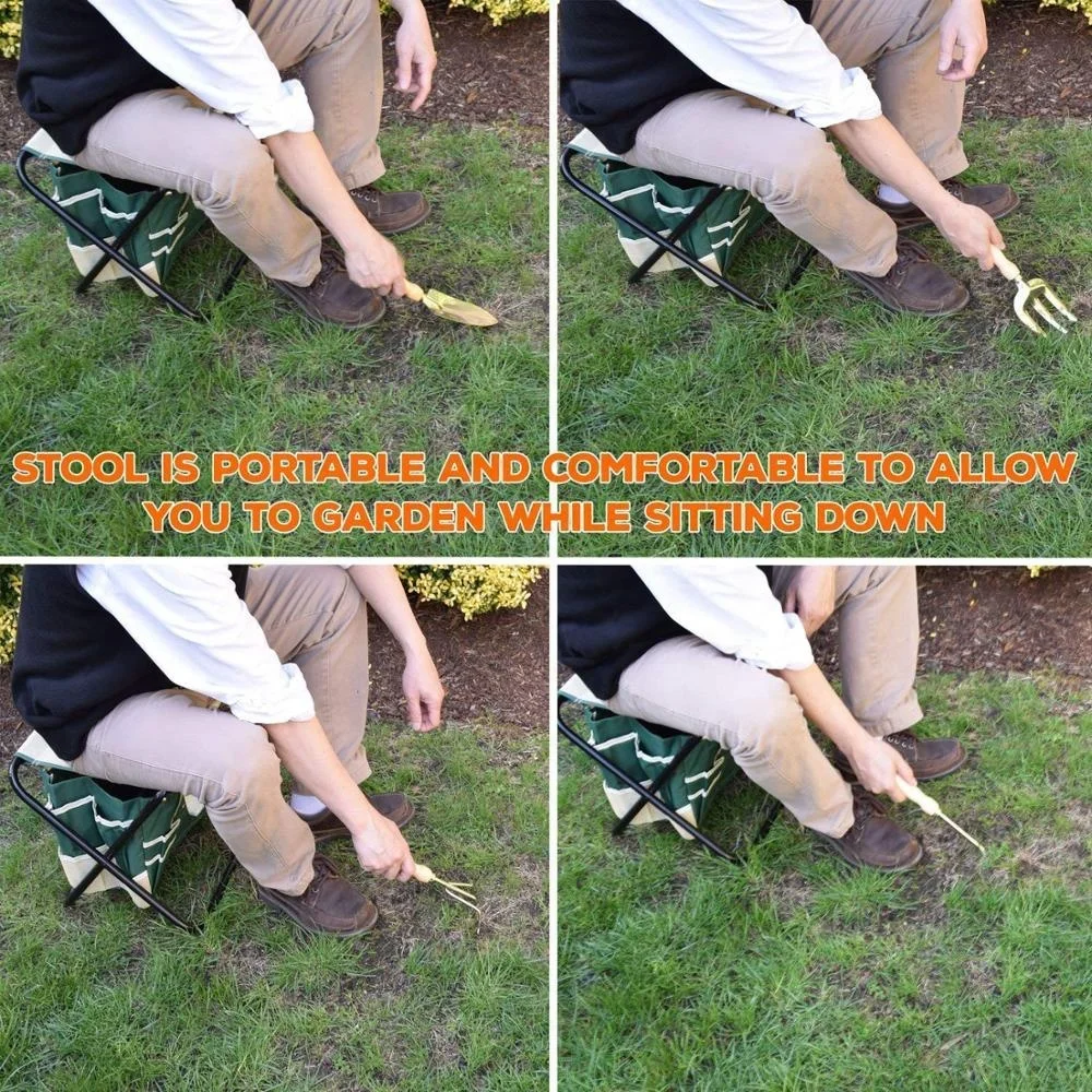 Garden Kneeler and Seat Stool Heavy Duty Garden Folding Bench  Soft EVA Kneeling Pad