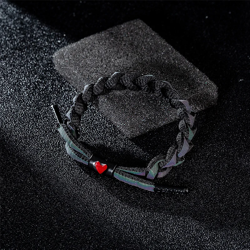 
Trendy Men Charm Wristband Braided Shoelace Rope Bracelet couple fashion jewelry Adjustable 