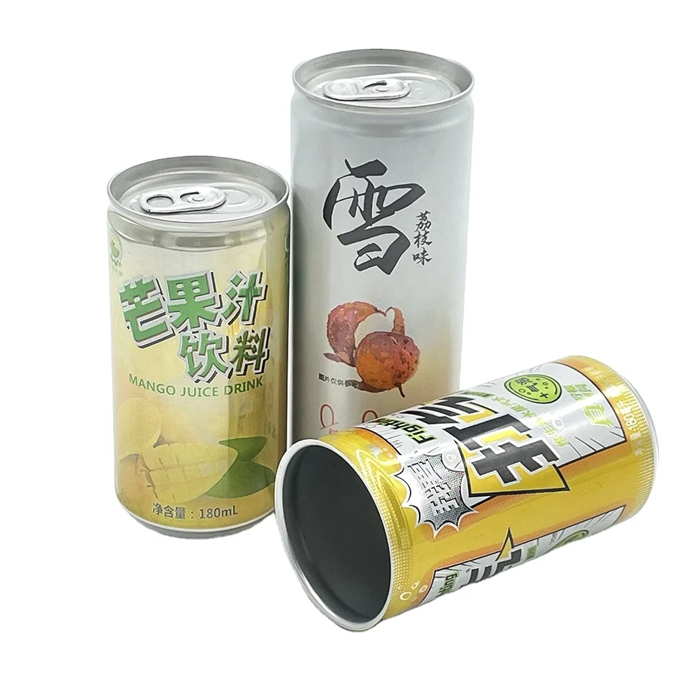 Make 330ml 355ml 500ml blank empty printed recycling aluminum tin cans for beer beverage private label juice drinks packaging