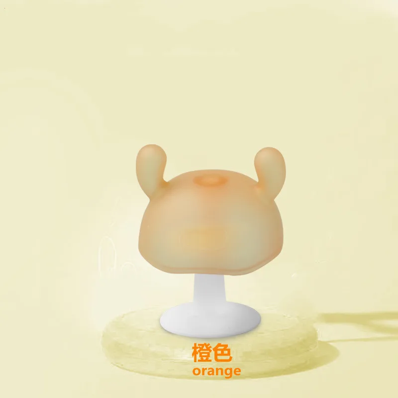 Wholesale Mushroom Shape Natural Rubber Teether Silica Gel Food Grade Butterfly Rattle Baby Silicon Teether