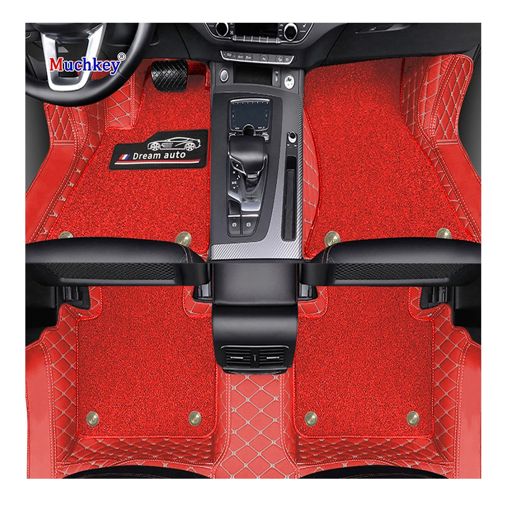 Muchkey Hot Sale Customized Environmental Protection Foot Mat 4 Pieces Luxury Leather Coil Car Floor Mats