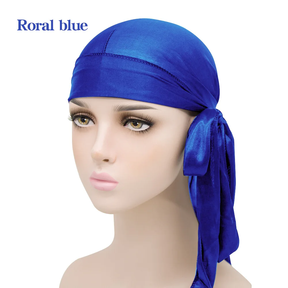Wholesale high quality silky satin durag hat custom logo du rags duragesic designer durag vendor men silk durags for men silk
