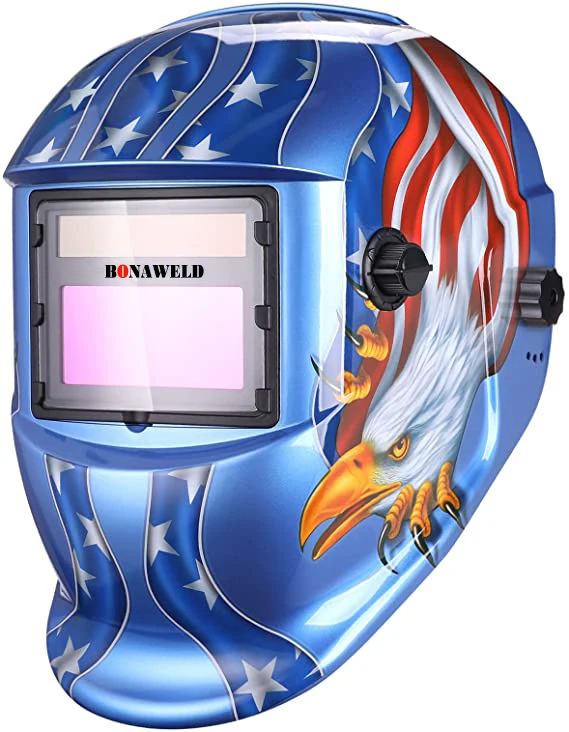 BONAWELD True Color Solar Powered Auto Darkening Welding Helmet, Wide Shade 4/9-13 for TIG MIG ARC Weld Hood Helmet