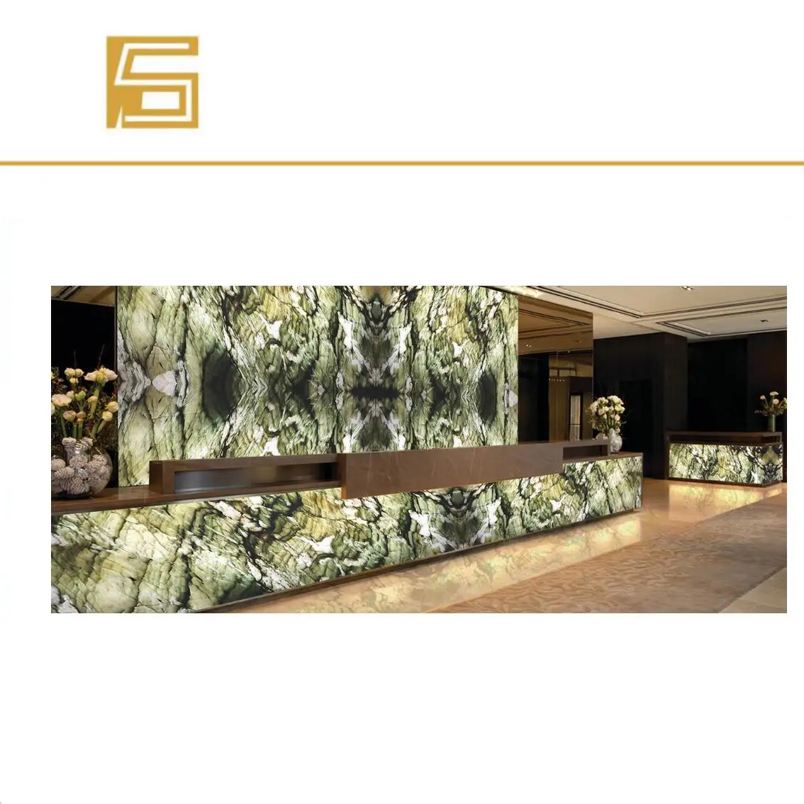 2023 hot sell modern nordic brass led wall lamp with marble natural lumi stone